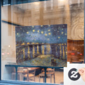 Sterrennacht over de Rhône door Vincent van Gogh Raamsticker (Cafe Raam)
