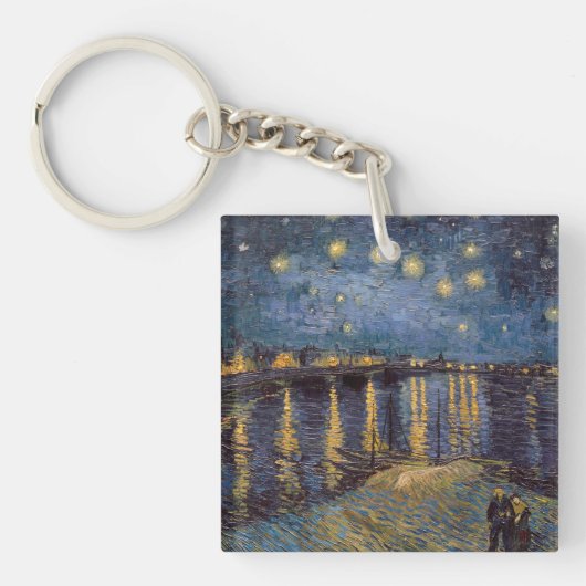 Sterrennacht over de Rhône door Vincent van Gogh Sleutelhanger (Voorkant)