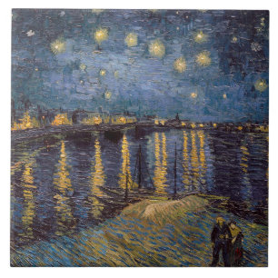 Sterrennacht over de Rhône door Vincent van Gogh Tegeltje