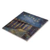 Sterrennacht over de Rhône door Vincent van Gogh Tegeltje (Zijkant)