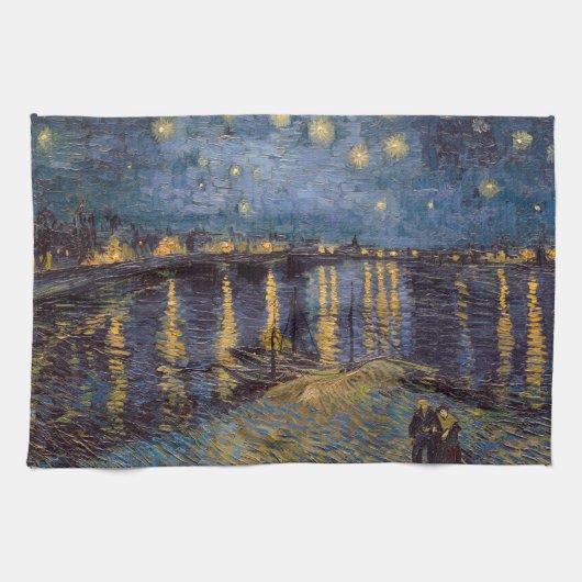 Sterrennacht over de Rhône door Vincent van Gogh Theedoek (Horizontaal)