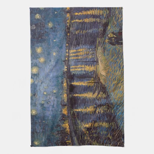 Sterrennacht over de Rhône door Vincent van Gogh Theedoek (Verticaal)