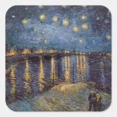 Sterrennacht over de Rhône door Vincent van Gogh Vierkante Sticker (Voorkant)