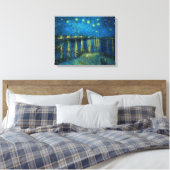 Sterrennacht over de Rhône | Vincent van Gogh Canvas Afdruk (Insitu (Slaapkamer))