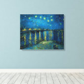 Sterrennacht over de Rhône | Vincent van Gogh Canvas Afdruk (Insitu (Houten vloer))