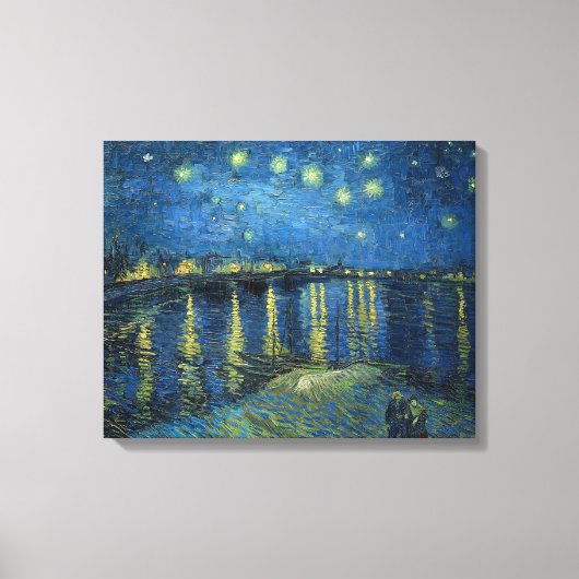 Sterrennacht over de Rhône | Vincent van Gogh Canvas Afdruk (Voorkant)