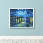 Sterrennacht over de Rhone Vincent van Gogh Canvas Afdruk (Insitu (Houten vloer))