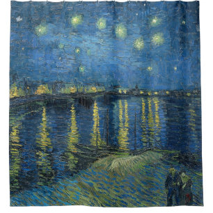 Sterrennacht over de Rhone Vincent Van Gogh Douchegordijn