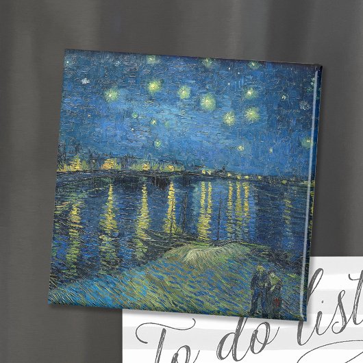 Sterrennacht over de Rhône | Vincent Van Gogh Mag Magneet