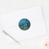 Sterrennacht over de Rhône | Vincent van Gogh Ronde Sticker (Envelop)