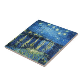 Sterrennacht over de Rhone Vincent van Gogh Tegeltje