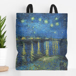 Sterrennacht over de Rhône | Vincent Van Gogh Tote Bag<br><div class="desc">Sterrennacht Over de Rhône (1888) door de Nederlandse kunstenaar Vincent Van Gogh. Origineel kunstwerk is een olie op doek die een energieke post-impressionistische nachtelijke hemel in huiden van blauw en geel weergeeft. Gebruik de ontwerphulpmiddelen om douanetekst toe te voegen of het afbeelding te personaliseren.</div>