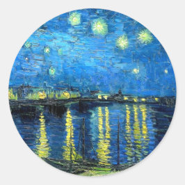 Sterrennacht over de Rijn (1888) Van Gogh Art Ronde Sticker