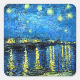 Sterrennacht over de Rijn (1888) Van Gogh art Vierkante Sticker