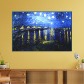 Sterrennacht over de Rijn door Van Gogh Canvas Afdruk (Insitu (Woonkamer))