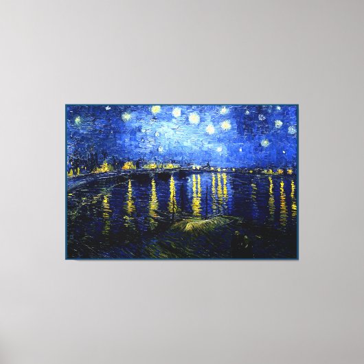 Sterrennacht over de Rijn door Van Gogh Canvas Afdruk (Voorkant)