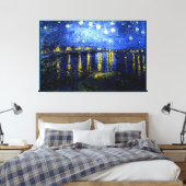 Sterrennacht over de Rijn door Van Gogh Canvas Afdruk (Insitu (Slaapkamer))
