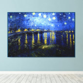 Sterrennacht over de Rijn door Van Gogh Canvas Afdruk (Insitu (Houten vloer))
