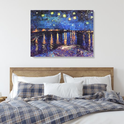 Sterrennacht over de Rijn door Van Gogh Canvas Afdruk (Insitu (Slaapkamer))