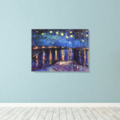 Sterrennacht over de Rijn door Van Gogh Canvas Afdruk (Insitu (Houten vloer))