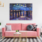 Sterrennacht over de Rijn door Van Gogh Canvas Afdruk (Insitu (Woonkamer))