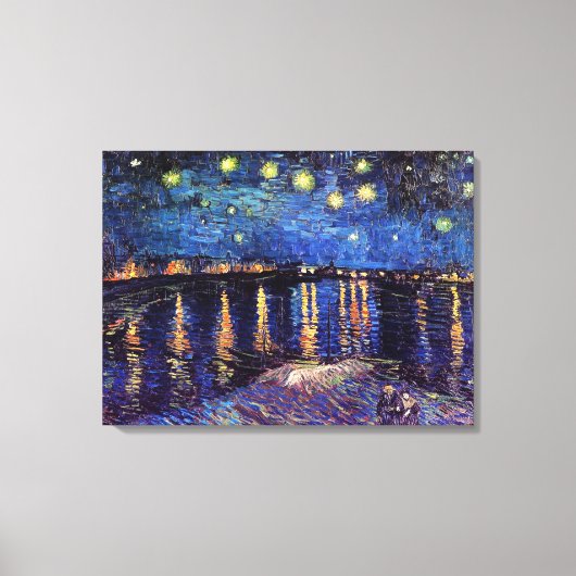 Sterrennacht over de Rijn door Van Gogh Canvas Afdruk (Voorkant)