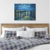 Sterrennacht over de Rijn (door van Gogh) Canvas Afdruk (Insitu (Slaapkamer))