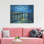 Sterrennacht over de Rijn (door van Gogh) Canvas Afdruk (Insitu (Woonkamer))