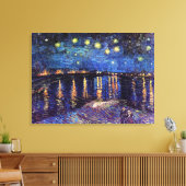 Sterrennacht over de Rijn door Van Gogh Canvas Afdruk (Insitu (Woonkamer))