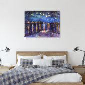 Sterrennacht over de Rijn door Van Gogh Canvas Afdruk (Insitu (Slaapkamer))