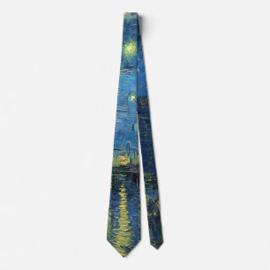 Sterrennacht over de Rijn door Van Gogh g Stropdas