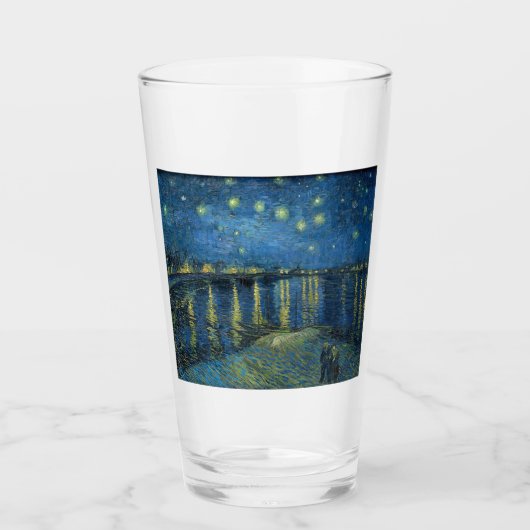 Sterrennacht over de Rijn (door van Gogh) Glas (Voorkant)
