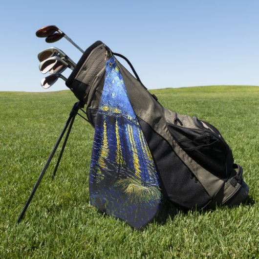 Sterrennacht over de Rijn door van Gogh Golfhanddoek (Groen)