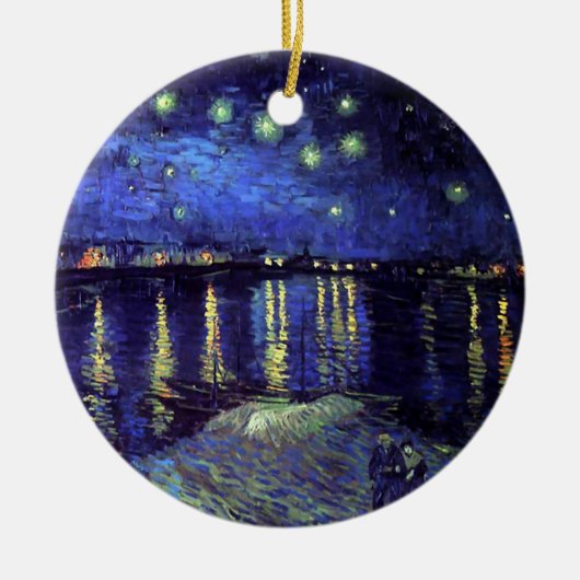Sterrennacht over de Rijn door Van Gogh Keramisch Ornament (Voorkant)
