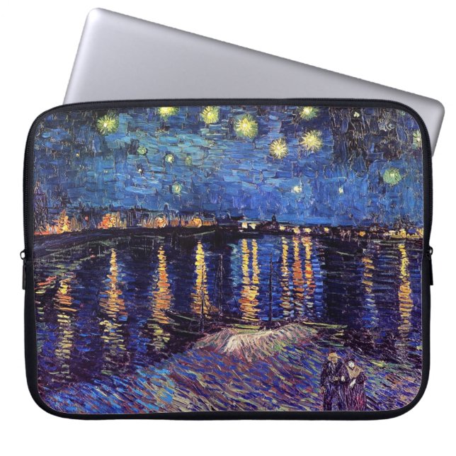 Sterrennacht over de Rijn door Van Gogh Laptop Sleeve (Voorkant)