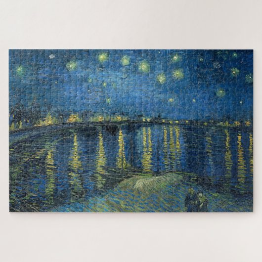 Sterrennacht over de Rijn (door van Gogh) Legpuzzel (Horizontaal)