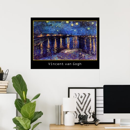 Sterrennacht over de Rijn door Van Gogh Poster (Thuiskantoor)