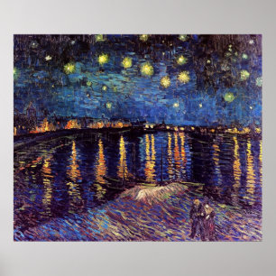 Sterrennacht over de Rijn door Van Gogh Poster