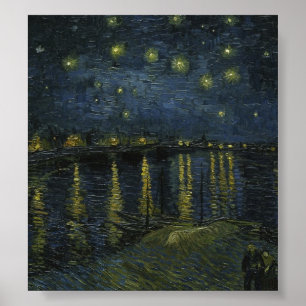 Sterrennacht over de Rijn door Van Gogh Poster
