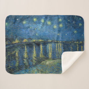 Sterrennacht over de Rijn (door van Gogh) Sherpa Deken
