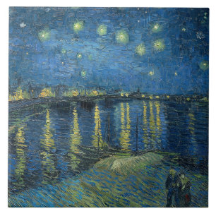 Sterrennacht over de Rijn (door van Gogh) Tegeltje