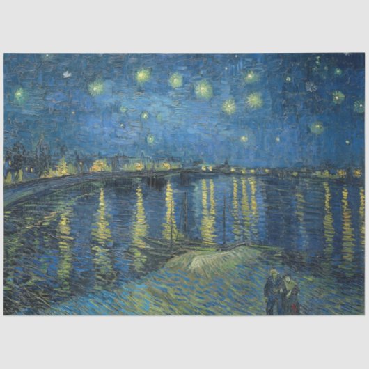 Sterrennacht over de Rijn (door van Gogh) Tissuepapier (Voorkant)