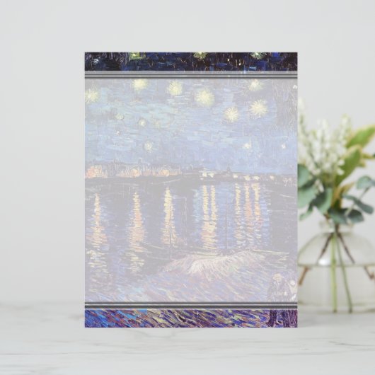 Sterrennacht over de Rijn, door Vincent van Gogh. (Staand voorkant)