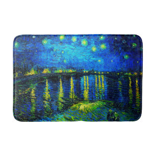 Sterrennacht over de Rijn door Vincent Van Gogh Badmat