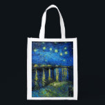 Sterrennacht over de Rijn door Vincent Van Gogh Boodschappentas<br><div class="desc">Sterrennacht over de Rijn door Vincent Van Gogh. Dit is een oud meesterwerk van de nederlandse meesterschilder Vincent Van Gogh. Dit mooie schilderij heeft een mooie, levendige, verzadigde kleur. Vincent Van Gogh was een nederlandse post van impressionist schilder. Dit schilderij werd geschilderd op de oevers van Rhone in Frankrijk. Dit...</div>