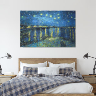 Sterrennacht over de Rijn door Vincent van Gogh Canvas Afdruk
