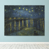 Sterrennacht over de Rijn door Vincent Van Gogh Canvas Afdruk (Insitu (Houten vloer))