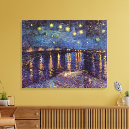Sterrennacht over de Rijn door Vincent van Gogh Canvas Afdruk
