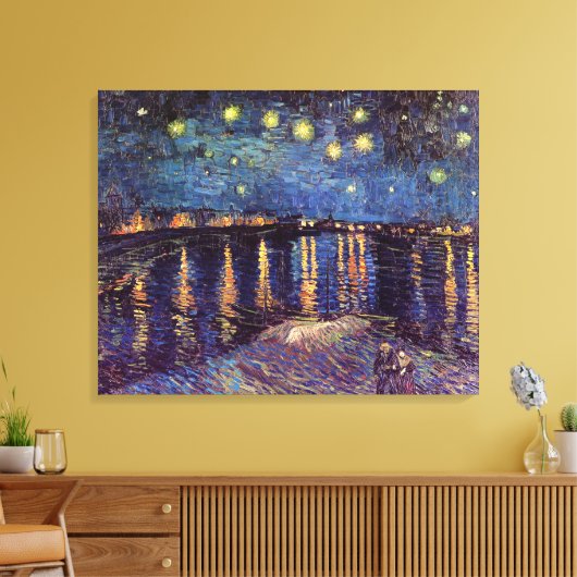 Sterrennacht over de Rijn door Vincent van Gogh Canvas Afdruk (Insitu (Woonkamer))