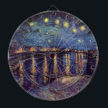 Sterrennacht over de Rijn door Vincent van Gogh Dartbord<br><div class="desc">Sterrennacht over de Rijn door Vincent van Gogh is een kunstschilderij na het indrukken van het zeemaand schilderij. Een maritiem uitzicht over het water van de Rijn 's nachts met sterren in de hemel die in de reflectie schijnen. Over de kunstenaar: Vincent Willem van Gogh (1853-1890) was een van de...</div>